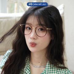 [8635] Gọng kính cận nữ form tròn kim loại phối nhựa TR90 phong cách trẻ trung, tri thức - Kính mắt July 01288