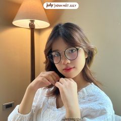 [8607] Gọng kính cận nữ mắt tròn kim loại phối nhựa phong cách trẻ trung dễ đeo hợp nhiều dáng mặt Kính Mắt July - 8950
