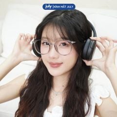 [8604] Gọng kính cận nữ Kính mắt thời trang form oval thiên tròn tròn kim loại phối nhựa chắc chắn basic - Kính Mắt July 83083