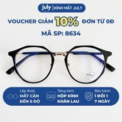 [8634] Gọng kính cận nam nữ form tròn vát đa giác Kính mắt July - 83032
