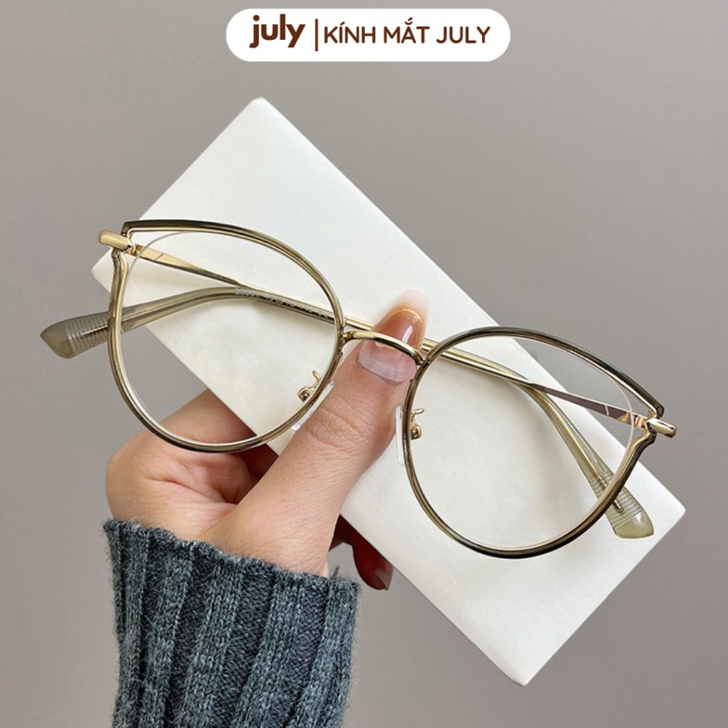 [Võ Hà Linh x Kính Mắt July] COMBO 2 Gọng kính cận nữ mắt mèo kim loại phối nhựa chắc chắn, thời trang dễ đeo mẫu mới 20