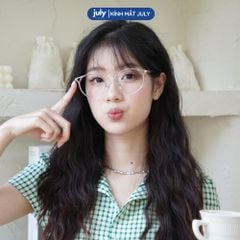 [8601] Gọng kính cận nữ kính mắt thời trang dáng mắt mèo kim loại phối nhựa chắc chắn July Eyewear - 22007