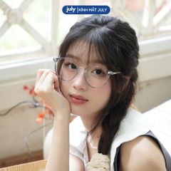 [8635] Gọng kính cận nữ form tròn kim loại phối nhựa TR90 phong cách trẻ trung, tri thức - Kính mắt July 01288