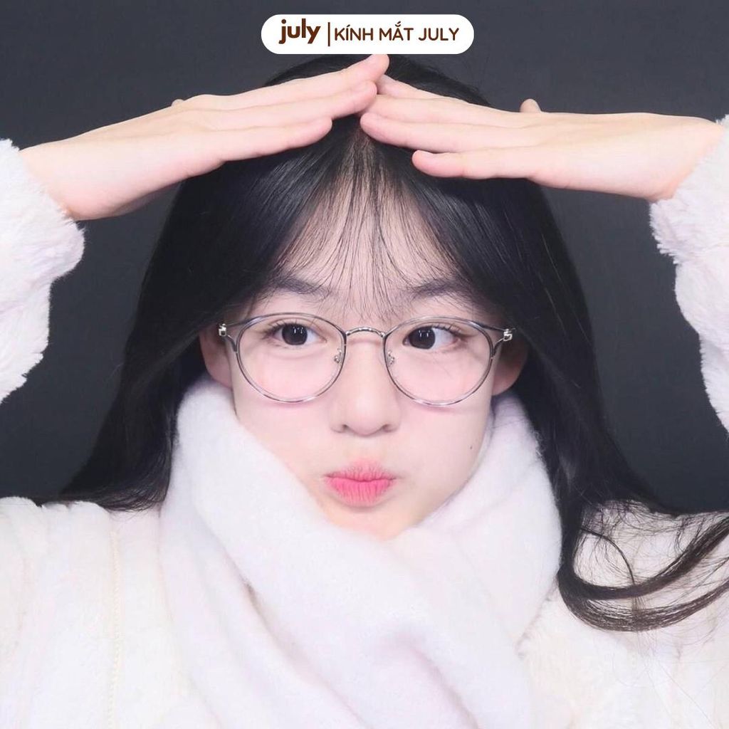 Gọng kính cận nữ kính mắt mèo kim loại phối nhựa chắc chắn July Eyewear 8601 gọng kính mat meo Móc Khoá Tết kính  gọng tai Women kính  tròn bầu dục
