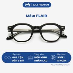 Gọng Kính Cận Cao Cấp Nam Nữ FLAIR form chữ nhật cách điệu hợp mặt vừa và to July Eyewear Premium