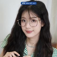 [8605] Gọng kính cận nữ kính mắt thời trang dáng oval thiên vuông kim loại phối nhựa chắc chắn, bền bỉ hợp nhiều dáng mặt - Kính Mắt July 21100