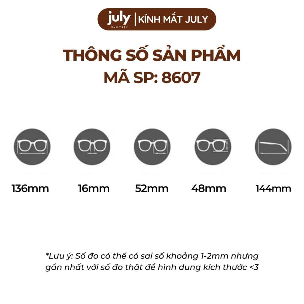 [8607] Gọng kính cận nữ mắt tròn kim loại phối nhựa phong cách trẻ trung dễ đeo hợp nhiều dáng mặt Kính Mắt July - 8950