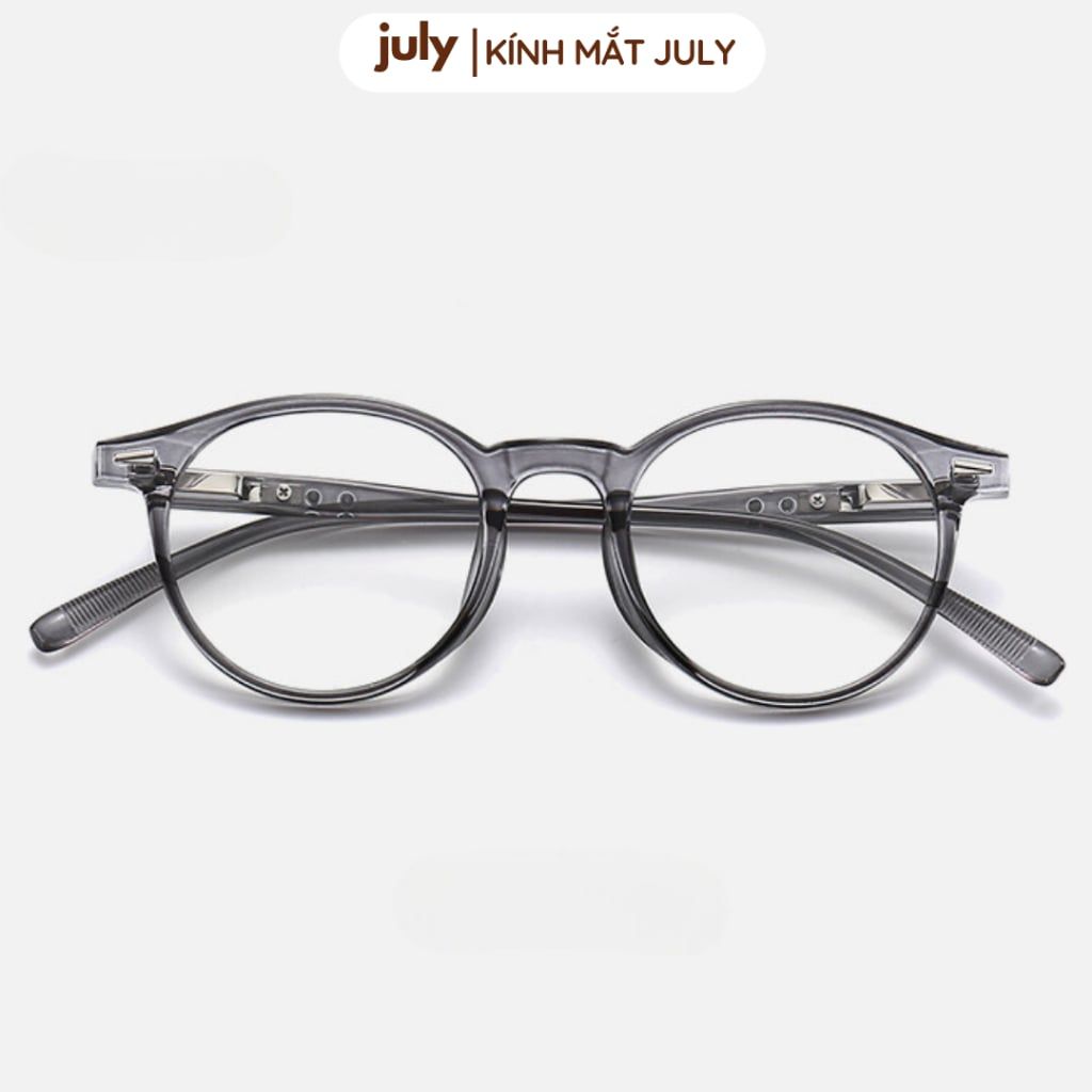 [Võ Hà Linh x Kính Mắt July] COMBO 2 Gọng kính nam nữ dáng tròn nhựa cao cấp lõi kim loại unisex hợp nhiều dáng mặt 8613