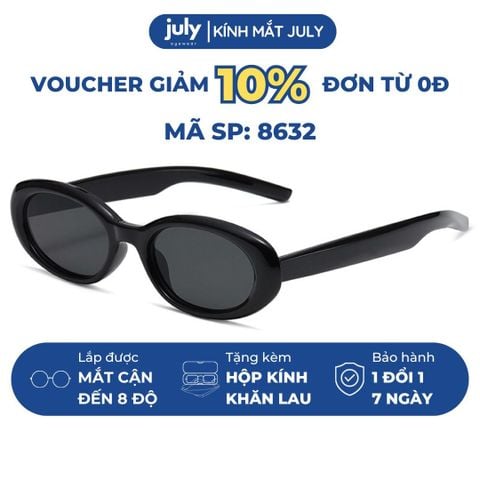 Kính râm nữ Jennie Form Oval Y2K thời trang xu hướng - Kính Mắt July 8632 Women Chống Nắng