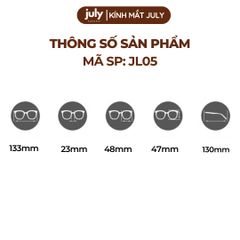 Gọng kính cận nữ oval thiên vuông lõi kim loại bọc nhựa chắc chắn, bền bỉ hợp nhiều dáng mặt Mắt Kính JL05