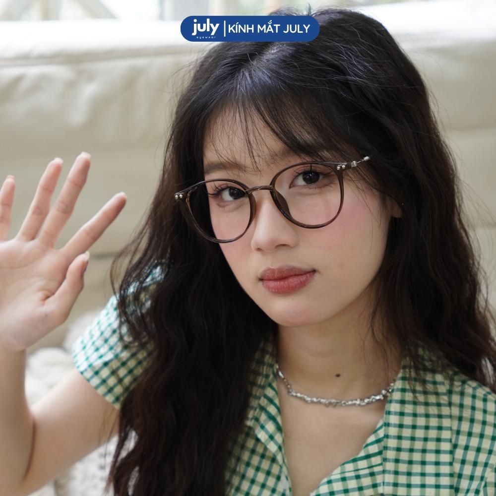 [8610] Gọng kính cận nữ kính mắt thời trang mắt tròn kim loại bọc nhựa phong cách Hàn Quốc dễ đeo hợp với nhiều dáng mặt - Kính Mắt July 01257