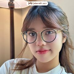 Gọng kính cận nữ kính mắt mèo kim loại phối nhựa chắc chắn July Eyewear 8601 gọng kính mat meo Móc Khoá Tết kính  gọng tai Women kính  tròn bầu dục