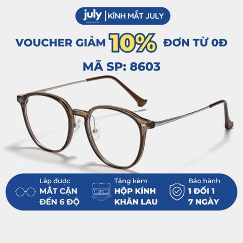 [8603] Gọng kính cận nữ Kính Mắt thời trang dáng oval thiên vuông khung nhựa phối kim loại - Kính Mắt July 72598