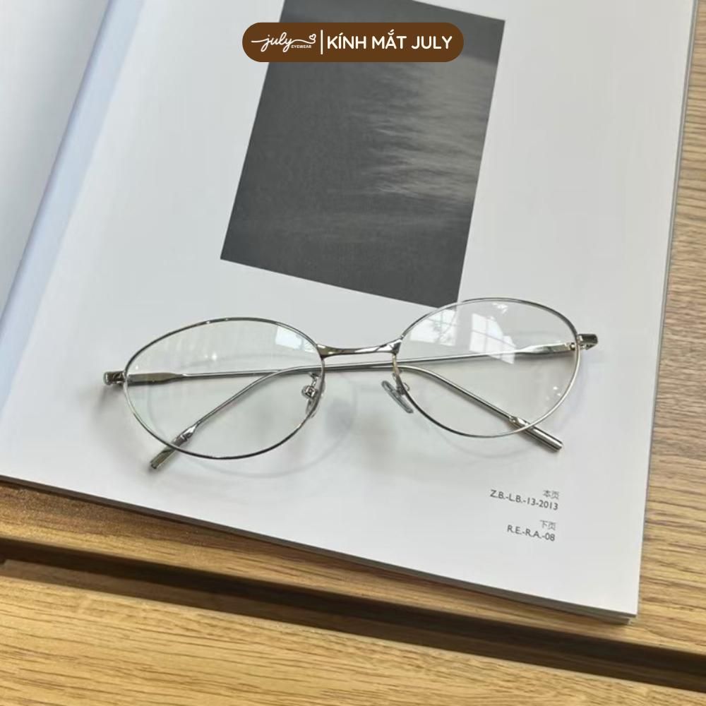 Gọng Kính Cận Nữ MIS Kim Loại Mảnh Form Oval Nhỏ Hợp Nhiều Dáng Mặt Kính Mắt July Eyewear