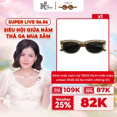[Võ Hà Linh x Kính Mắt July] Kính mát nam nữ VEXX form mắt mèo unisex thiết kế bo mềm hợp mặt vừa đến to cá tính KR04