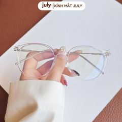 [8604] Gọng kính cận nữ Kính mắt thời trang form oval thiên tròn tròn kim loại phối nhựa chắc chắn basic - Kính Mắt July 83083