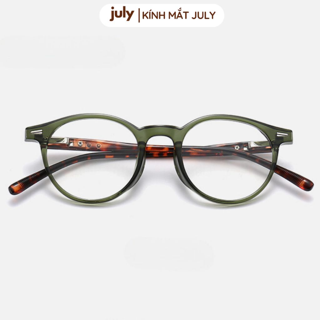 [Võ Hà Linh x Kính Mắt July] COMBO 2 Gọng kính nam nữ dáng tròn nhựa cao cấp lõi kim loại unisex hợp nhiều dáng mặt 8613