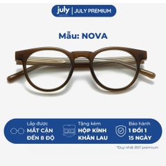 [NOVA] Gọng Kính Cận Nam Nữ Kính Mắt Thời Trang Cao Cấp form tròn cốt kim loại July Eyewear Premium - TR8624