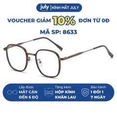 Gọng kính cận nam nữ form oval thiên vuông hợp nhiều dáng mặt - Kính Mắt July 8633 Titan