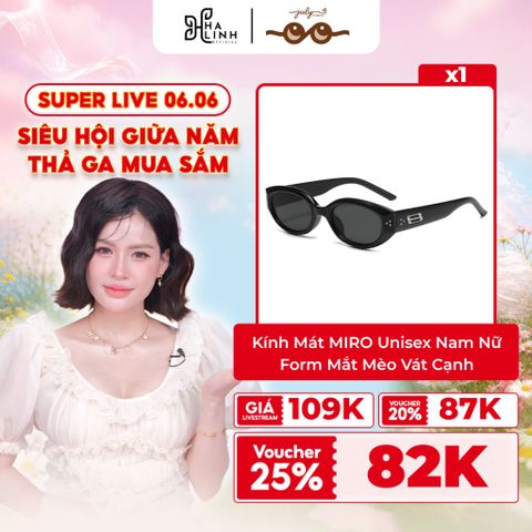 [Võ Hà Linh x Kính Mắt July] Kính Mát MIRO Nam Nữ Form Mắt Mèo Vát Cạnh Kính Râm July Eyewear Sunnies - 6328