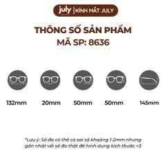 Gọng Kính Cận Nữ Form Tròn Nhựa Phối Kim Loại Trẻ Trung, Dễ Đeo Mắt Kính July Eyewear 8636