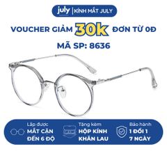 [8636] Gọng Kính Cận Nữ Form Tròn Nhựa Phối Kim Loại Trẻ Trung, Dễ Đeo Mắt Kính July Eyewear - 30224