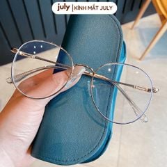 [8606] Gọng kính cận nữ Kính Mắt Thời Trang dáng oval tròn kim loại mảnh chắc chắn, thời trang dễ đeo Kính Mắt July - 6120