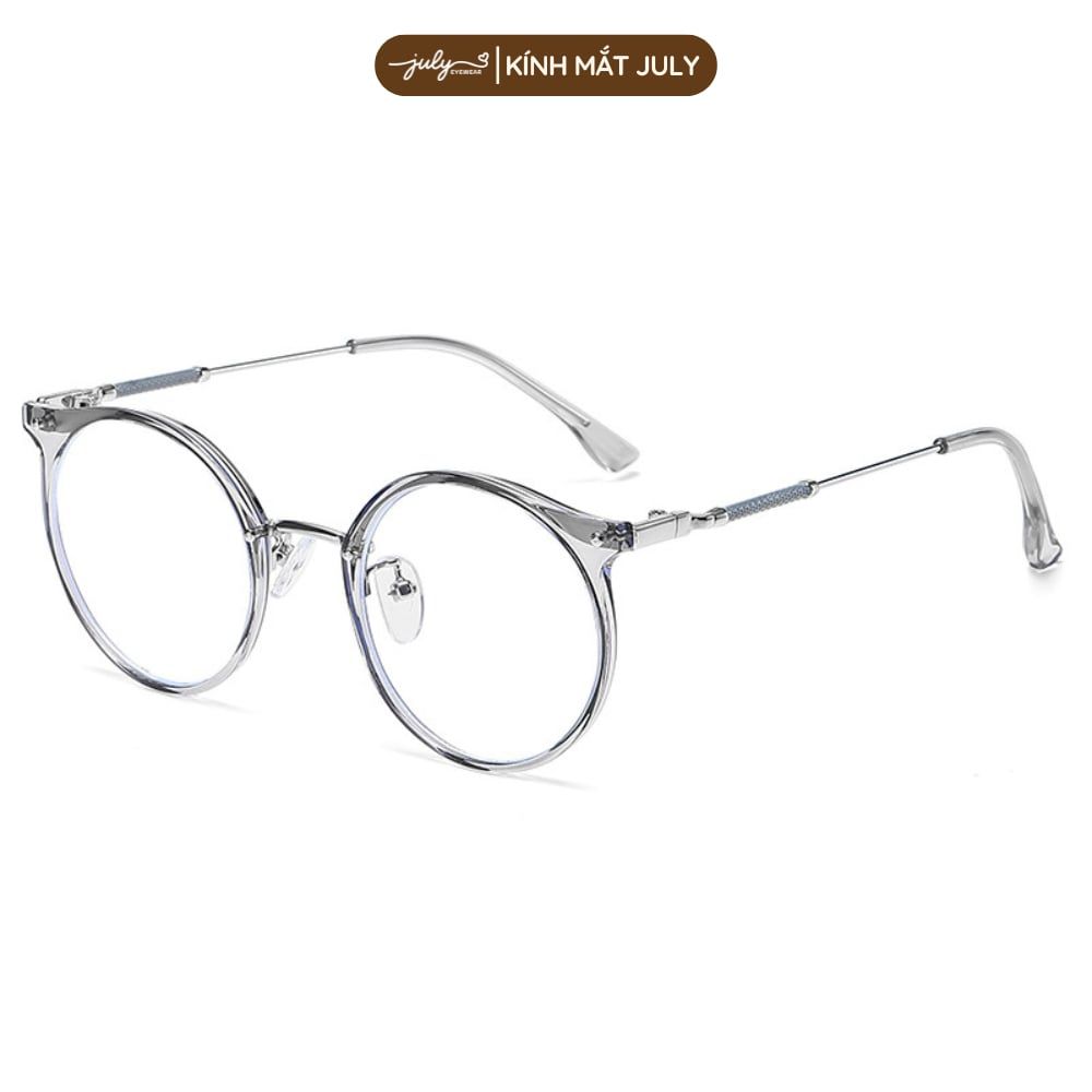 [8636] Gọng Kính Cận Nữ Form Tròn Nhựa Phối Kim Loại Trẻ Trung, Dễ Đeo Mắt Kính July Eyewear - 30224