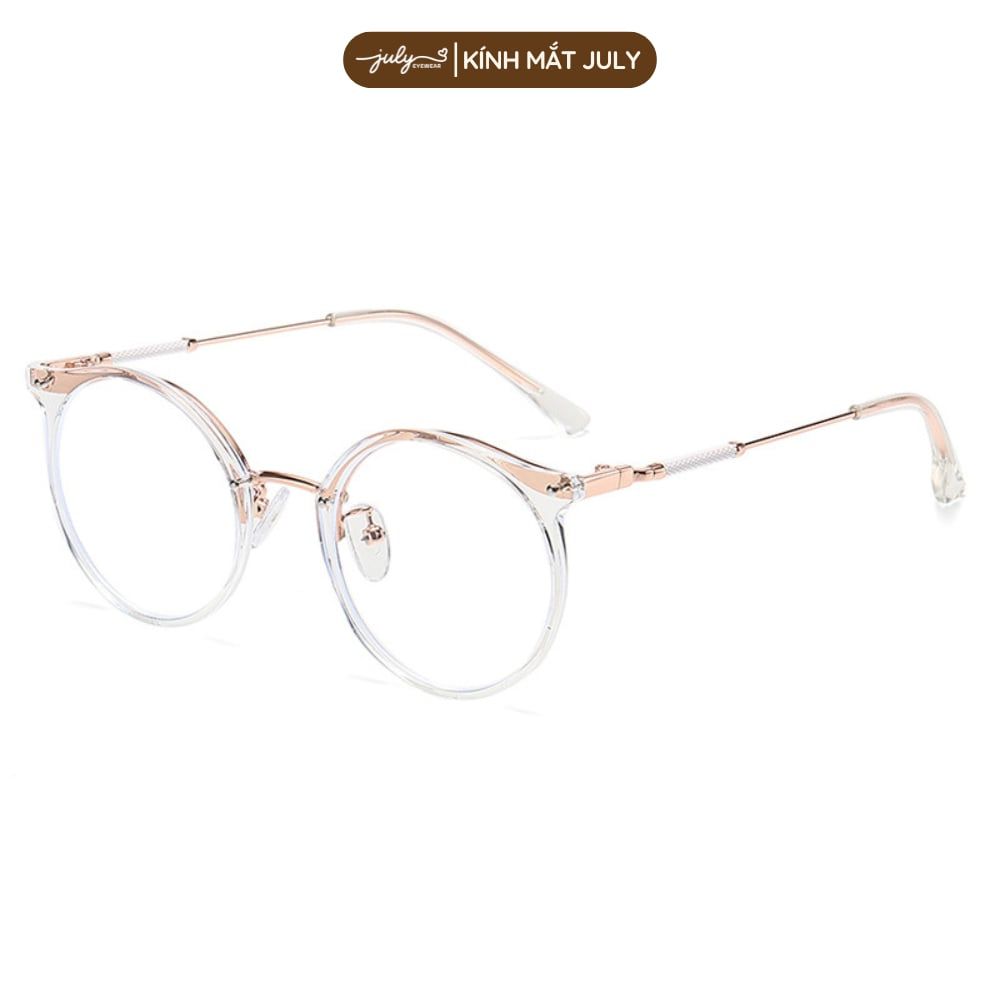 [8636] Gọng Kính Cận Nữ Form Tròn Nhựa Phối Kim Loại Trẻ Trung, Dễ Đeo Mắt Kính July Eyewear - 30224
