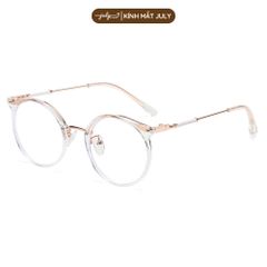 [8636] Gọng Kính Cận Nữ Form Tròn Nhựa Phối Kim Loại Trẻ Trung, Dễ Đeo Mắt Kính July Eyewear - 30224