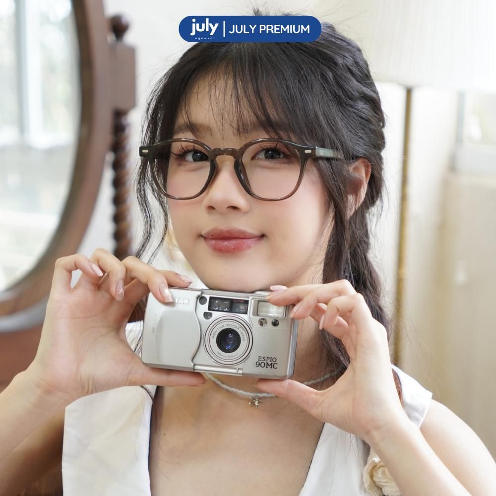 [AURA] Gọng Kính Cận Nam Nữ Kính Mắt Thời Trang Cao Cấp form thiên vuông cốt kim loại phối nhựa chắc chắn, trẻ trung July Eyewear Premium - 0178