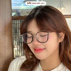 [8611] Gọng kính cận nữ Kính Mắt Thời Trang dáng mắt mèo dáng vuông kim loại bọc nhựa basic dễ đeo Kính Mắt July - 23065