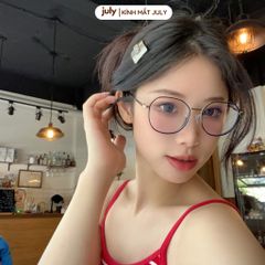 [8609] Gọng kính cận nữ đa giác khung kim loại phong cách trẻ trung dễ đeo hợp với nhiều dáng mặt Kính Mắt July - 23023