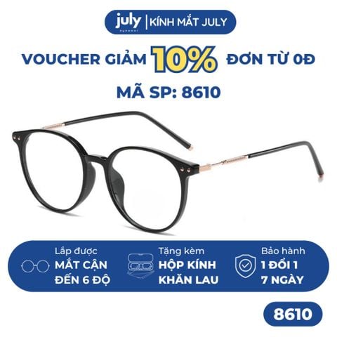 [8610] Gọng kính cận nữ kính mắt thời trang mắt tròn kim loại bọc nhựa dễ đeo hợp nhiều dáng mặt - Kính Mắt July 01257