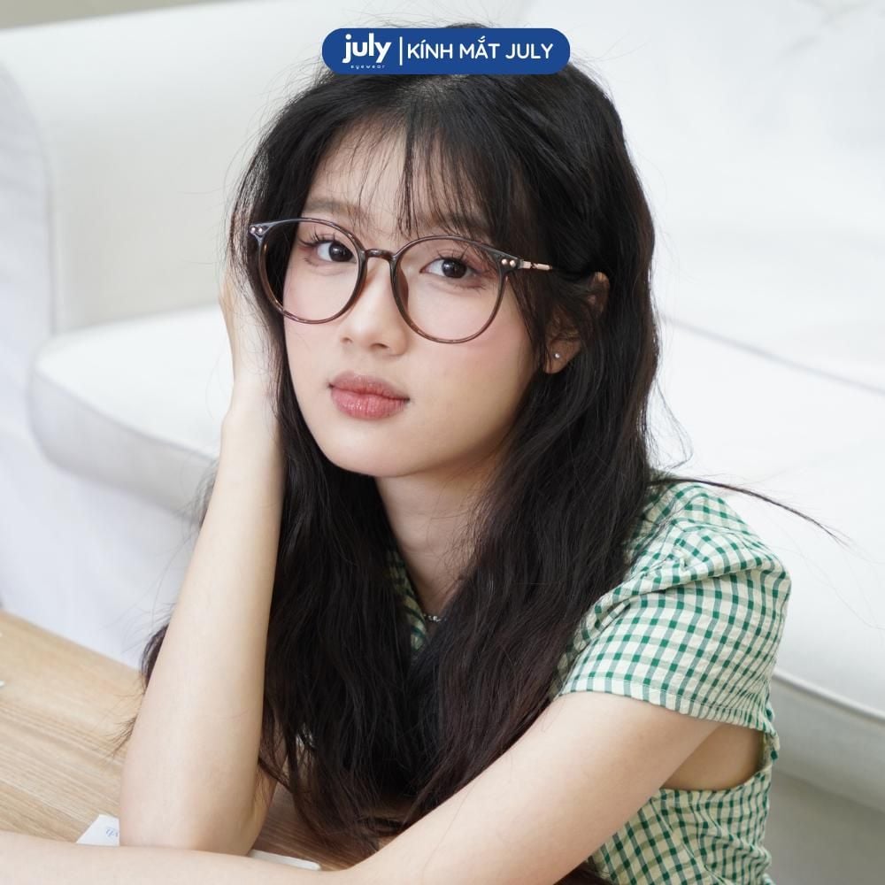 [8610] Gọng kính cận nữ kính mắt thời trang mắt tròn kim loại bọc nhựa phong cách Hàn Quốc dễ đeo hợp với nhiều dáng mặt - Kính Mắt July 01257