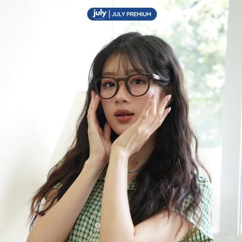 [NOVA] Gọng Kính Cận Nam Nữ Kính Mắt Thời Trang Cao Cấp form tròn cốt kim loại July Eyewear Premium - TR8624