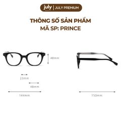 Gọng Kính Cận Nam Nữ Cao Cấp PRINCE form vuông cốt kim loại trẻ trung July Eyewear Premium