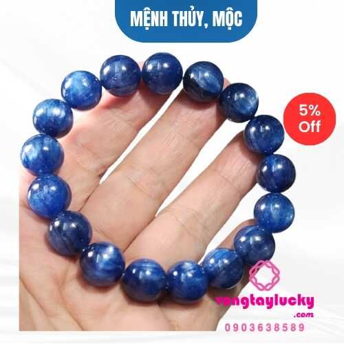 Vòng tay đá Sapphier nước 13li-14li thiên nhiên Vip 5A cho Nam