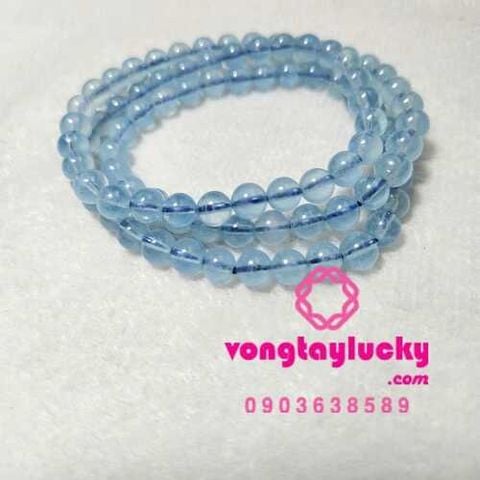 Vòng tay Aquamarine 7li quấn tay thiên nhiên cao cấp