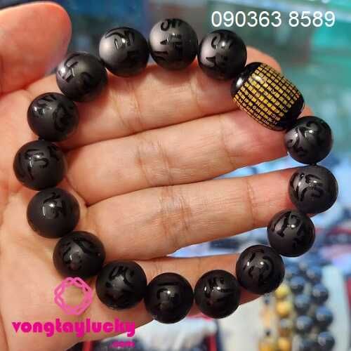 vòng tay phong thủy, vòng tay may mắn, vòng tay khắc thần chú, vòng tay kinh bát nhã, đá lu thống
