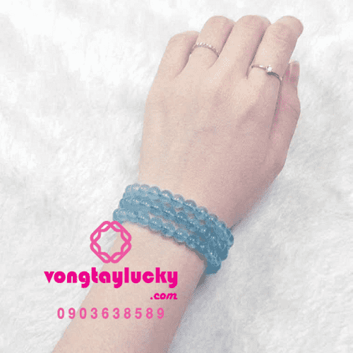 Vòng tay Aquamarine 7li quấn tay thiên nhiên cao cấp
