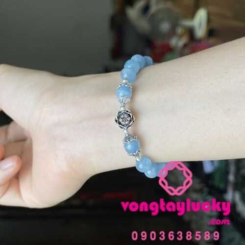 vòng tay đá phong thủy, vòng tay đá aquamarine, vòng tay mệnh thủy