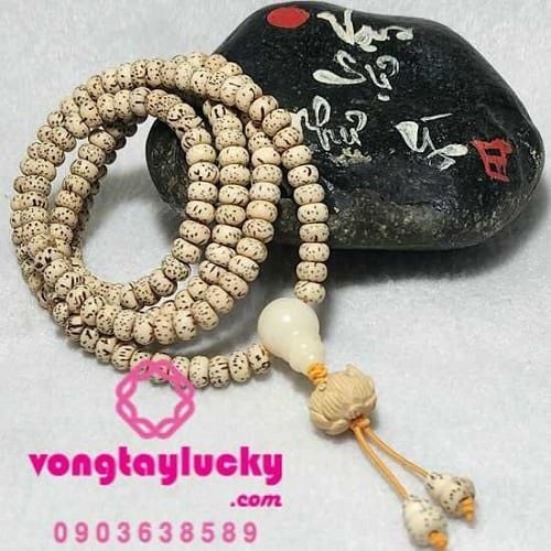 Chuỗi bồ đề thiên nhãn Tây tạng 6li hạt bánh xe  quấn tay 4 vòng