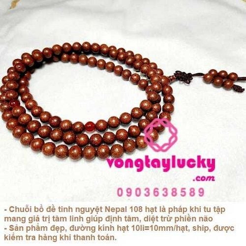 Chuỗi bồ đề tinh nguyệt 108 hạt 10li niệm Phật hay đeo cổ