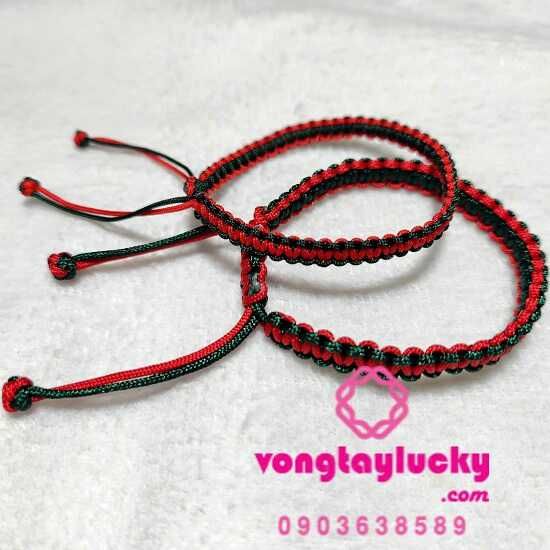 Vòng chỉ cặp đôi tết tay nguyệt quế bản dẹp