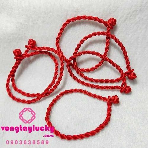 Vòng tay chỉ tết dây may mắn cặp đôi nút tròn