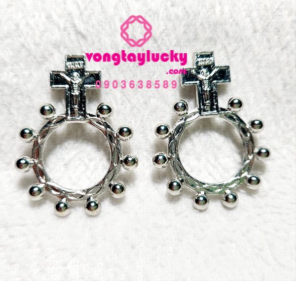 3 trong 1 Chuỗi mân côi hay móc khóa hộ thân hợp kim Ý sales sốc 50%