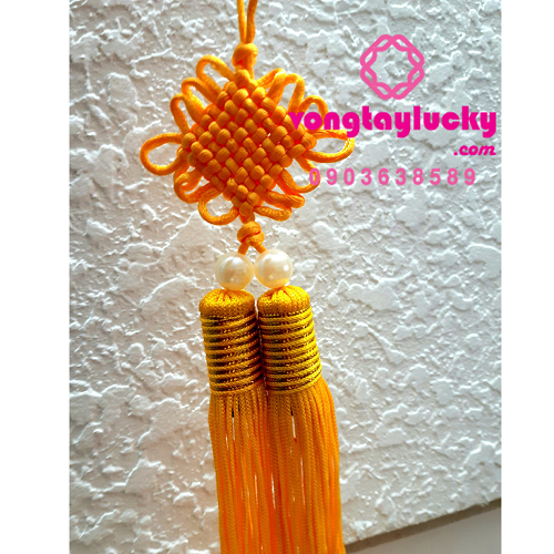 Nút thắt vô tận màu vàng Vip tua dài 54cm giá 1 cặp 2 cái 110K