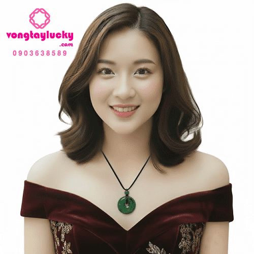 Dây cổ cẩm thạch sơn thủy đồng điếu tự nhiên