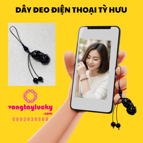 dây đeo điện thoại, tỳ hưu phong thủy, dây đeo điện thoại phong thủy cho người mệnh Thủy, dây đeo điện thoại mệnh Mộc